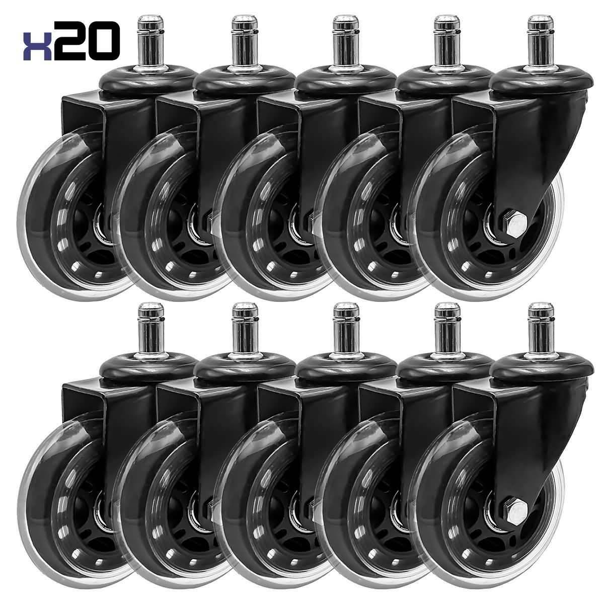 20 Pc Office Chair Caster Wheels Replacement 3 inch H22401