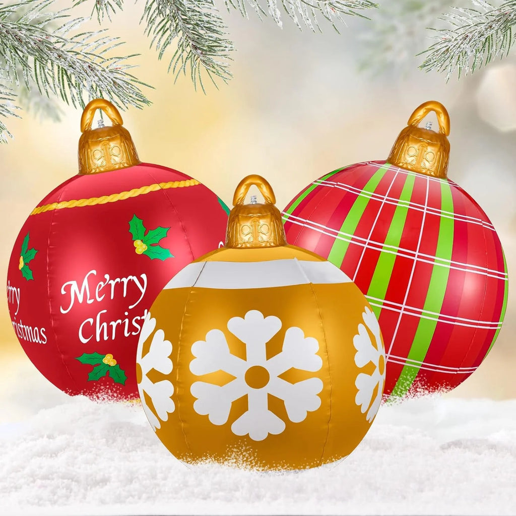 Outdoor Christmas Inflatable Ball PVC 23.6Inch with Pump N4155